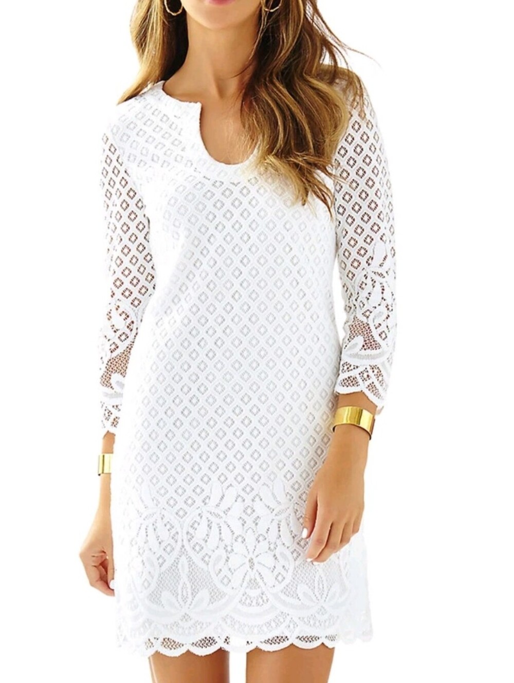 Lilly Pulitzer Mara Lace Crochet LWD Resort White Paradise Island Dress M Bridal